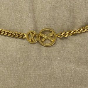 PALOMA PICASSO, VINTAGE FAUX GOLD SIGNED CHAIN BELT